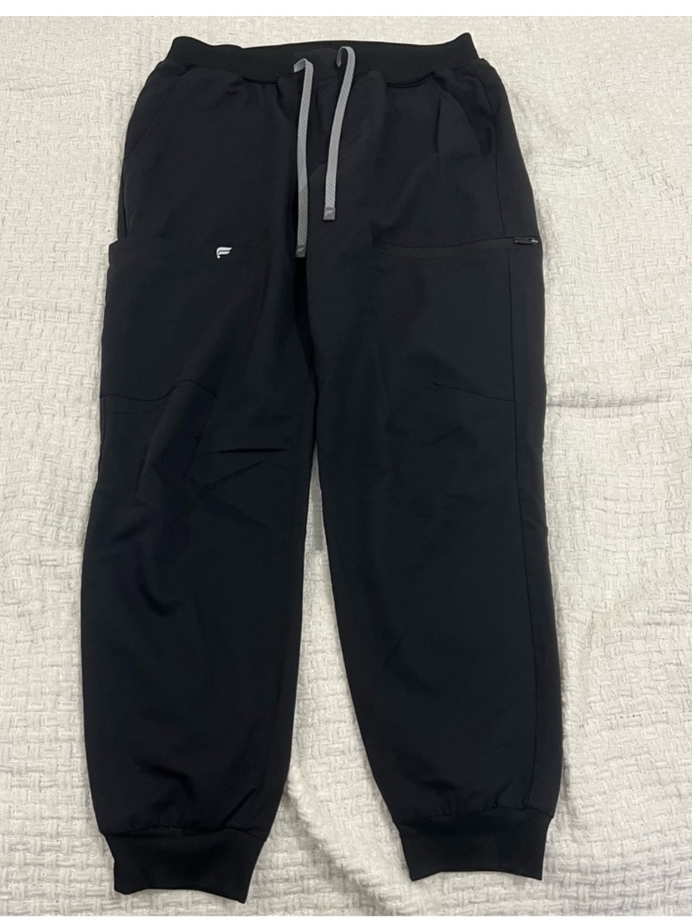 Fabletics Scrub High Rise Joggers Black XS Short Stretch Drawstring Pants